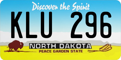 ND license plate KLU296