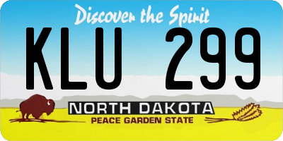 ND license plate KLU299