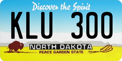 ND license plate KLU300