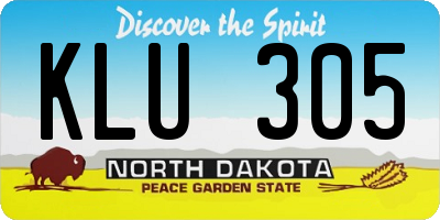 ND license plate KLU305