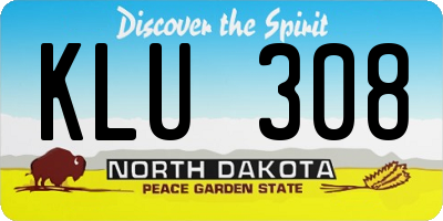 ND license plate KLU308
