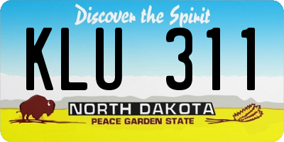ND license plate KLU311