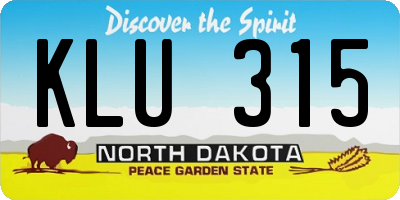 ND license plate KLU315