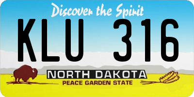 ND license plate KLU316
