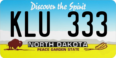 ND license plate KLU333
