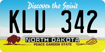 ND license plate KLU342