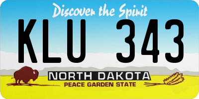ND license plate KLU343