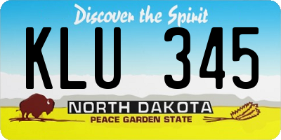 ND license plate KLU345