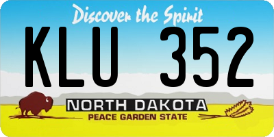 ND license plate KLU352