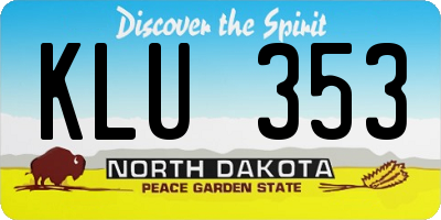 ND license plate KLU353