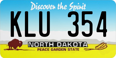 ND license plate KLU354