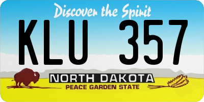ND license plate KLU357