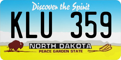 ND license plate KLU359