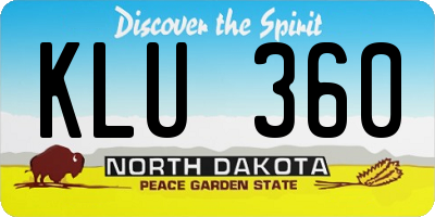 ND license plate KLU360