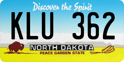 ND license plate KLU362