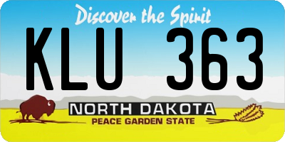 ND license plate KLU363