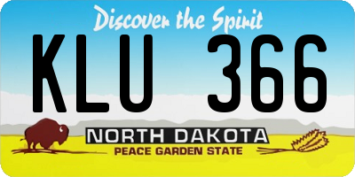 ND license plate KLU366
