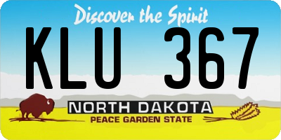 ND license plate KLU367