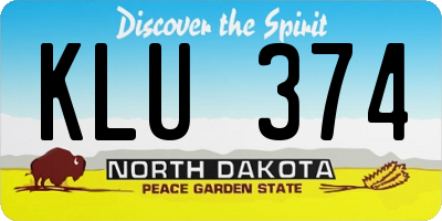 ND license plate KLU374