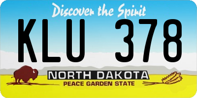 ND license plate KLU378
