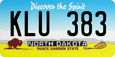 ND license plate KLU383