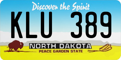 ND license plate KLU389