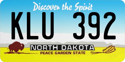ND license plate KLU392