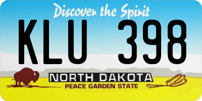 ND license plate KLU398