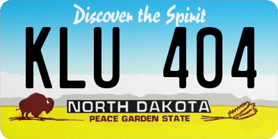 ND license plate KLU404