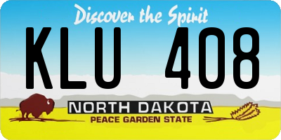 ND license plate KLU408