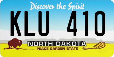 ND license plate KLU410