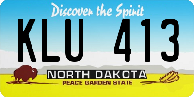 ND license plate KLU413