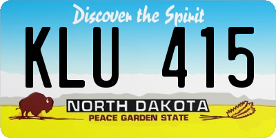ND license plate KLU415