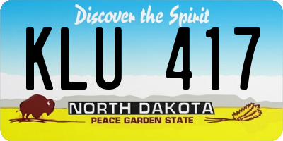 ND license plate KLU417
