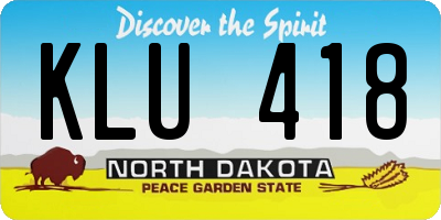 ND license plate KLU418