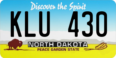 ND license plate KLU430