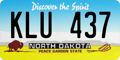 ND license plate KLU437