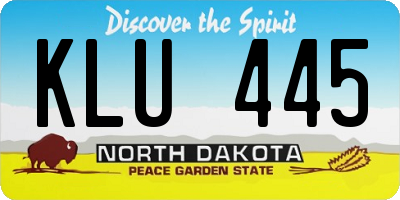 ND license plate KLU445