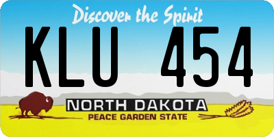 ND license plate KLU454