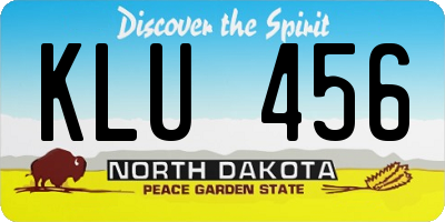 ND license plate KLU456