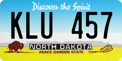 ND license plate KLU457
