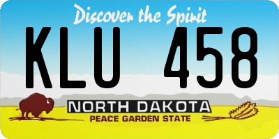 ND license plate KLU458
