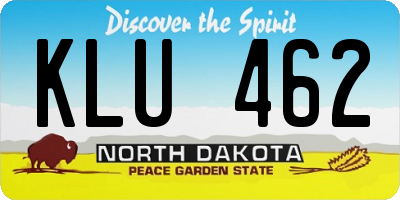 ND license plate KLU462