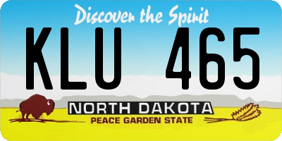 ND license plate KLU465