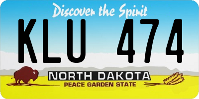 ND license plate KLU474