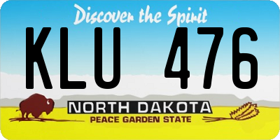 ND license plate KLU476