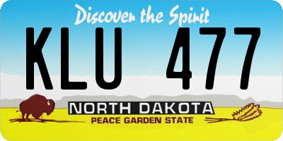 ND license plate KLU477