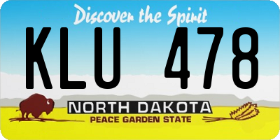 ND license plate KLU478