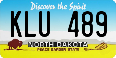 ND license plate KLU489