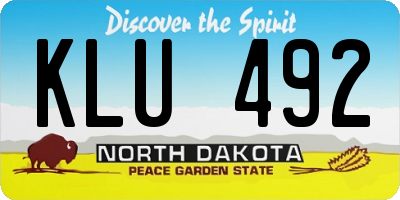ND license plate KLU492